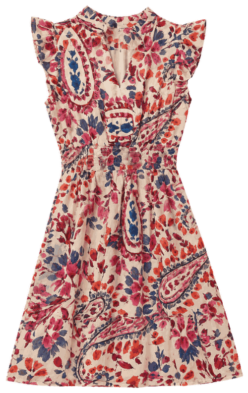 Smocked Waist Printed Dress