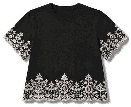 Embroidered Hem Top