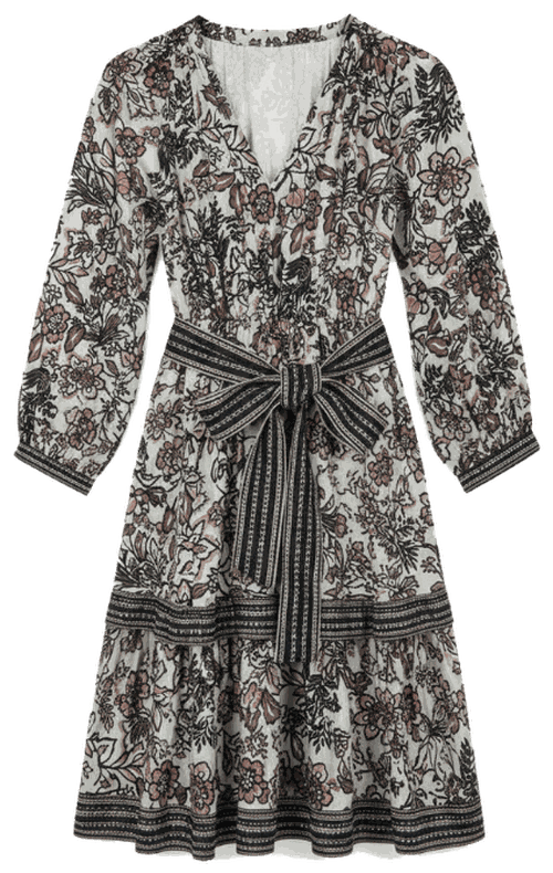 Tie Waist Floral Mini