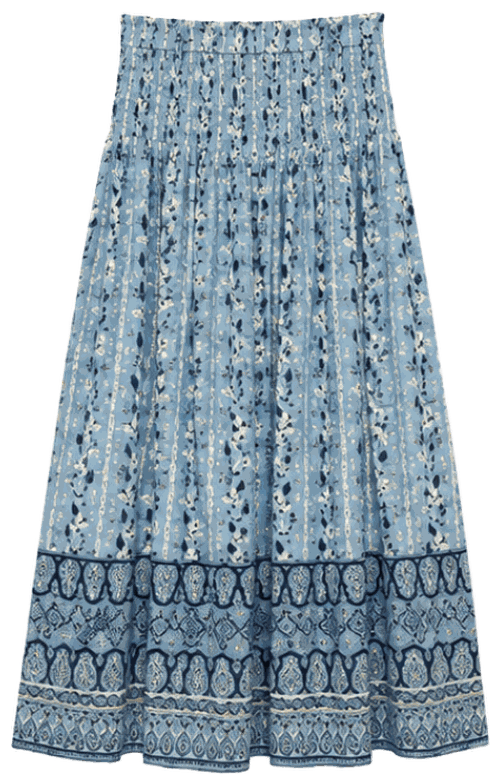 Smocked Waist Maxi Skirt